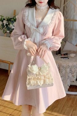 Sweet Lolita Pink Pretty Dress - Y2K Summer, 90s Fashion, Grunge, Retro, Pastel Goth, Y2K Out