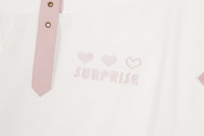 Sweet Lolita Surprise White Sweatshirt - Y2K Summer, 90s Grunge, Retro Goth, Pastel Goth Fashion