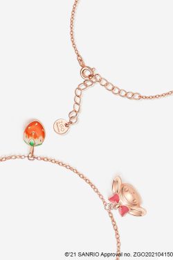 Sweet My Melody Sterling Silver Bracelet with Pendants - Y2K Grunge & 90s Retro Style