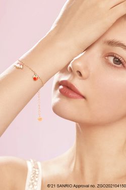 Sweet My Melody Sterling Silver Bracelet with Pendants - Y2K Grunge & 90s Retro Style