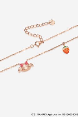 Sweet My Melody Sterling Silver Necklace with Pendants - Y2K Grunge & 90s Retro Style