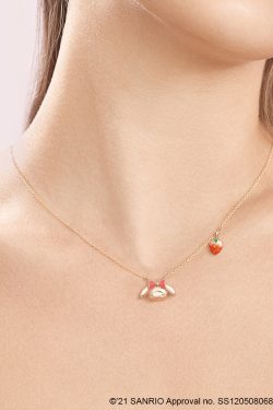 Sweet My Melody Sterling Silver Necklace with Pendants - Y2K Grunge & 90s Retro Style