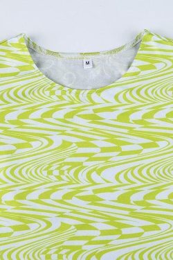 Swish Green Crop Top - Y2K Summer Outfit, 90s Fashion, Grunge, Retro Style, Y2K Party Look
