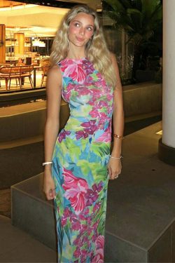 Syncere Printed Maxi Dress - Y2K Summer, 90s Grunge, Retro Style, Y2K Party & Club Outfits