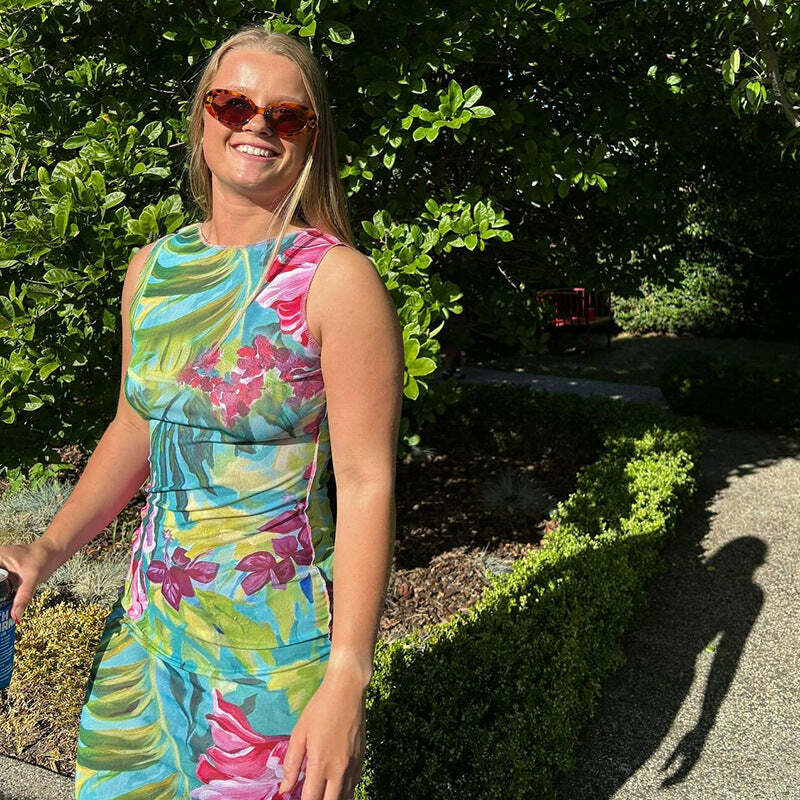 Syncere Printed Maxi Dress - Y2K Summer, 90s Grunge, Retro Style, Y2K Party & Club Outfits