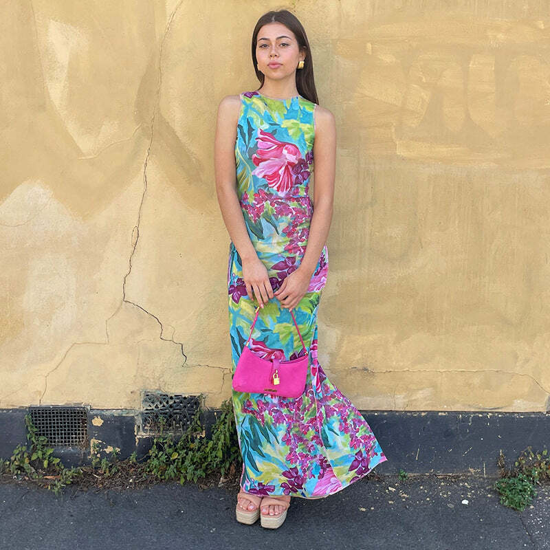 Syncere Printed Maxi Dress - Y2K Summer, 90s Grunge, Retro Style, Y2K Party & Club Outfits