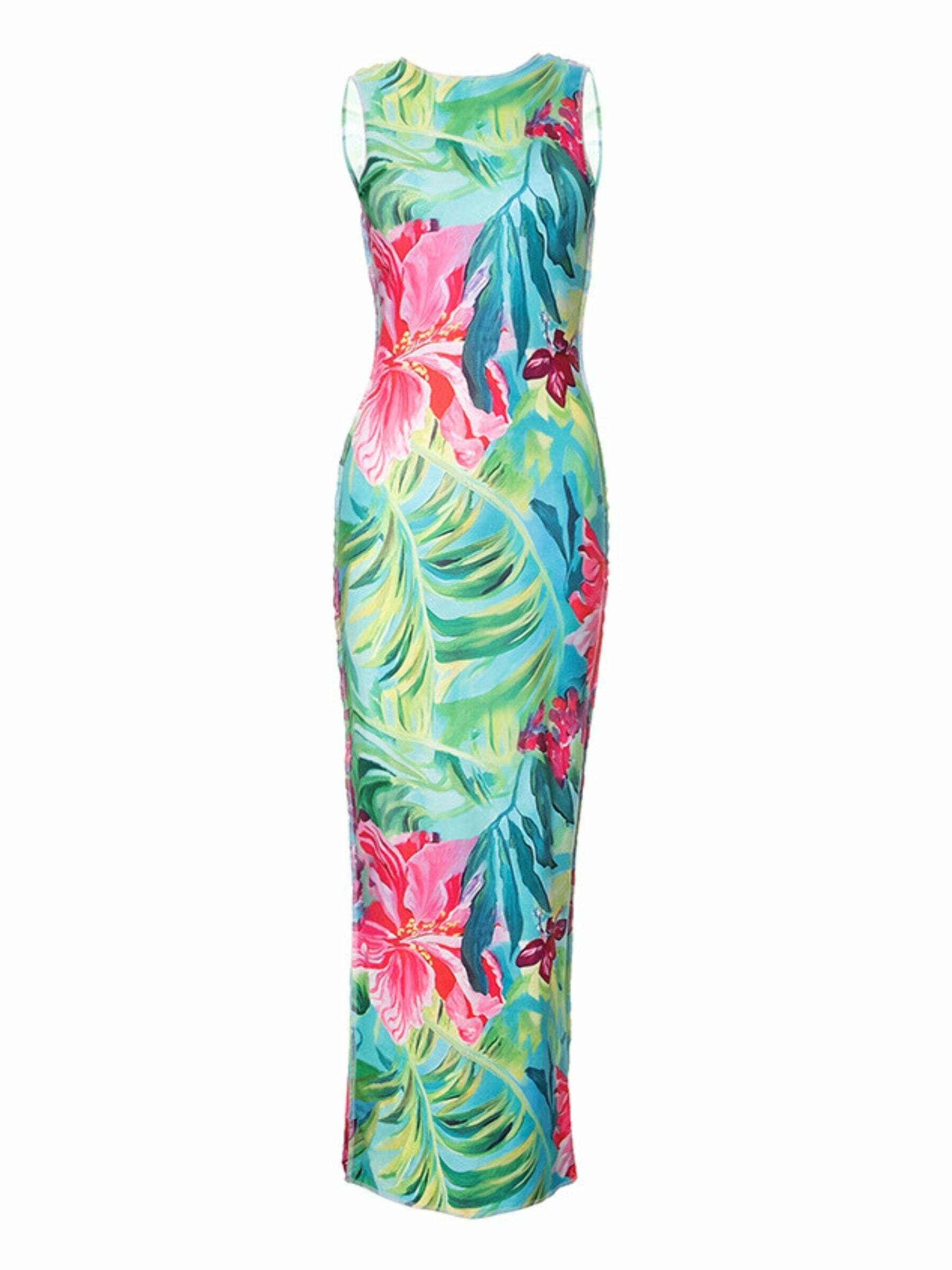 Syncere Printed Maxi Dress - Y2K Summer, 90s Grunge, Retro Style, Y2K Party & Club Outfits