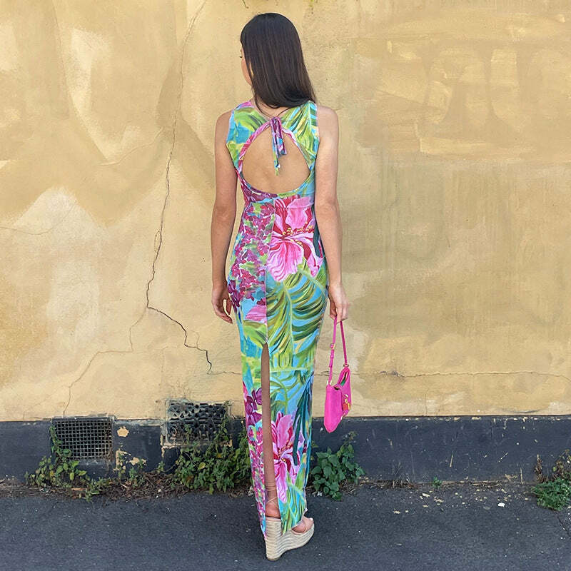 Syncere Printed Maxi Dress - Y2K Summer, 90s Grunge, Retro Style, Y2K Party & Club Outfits