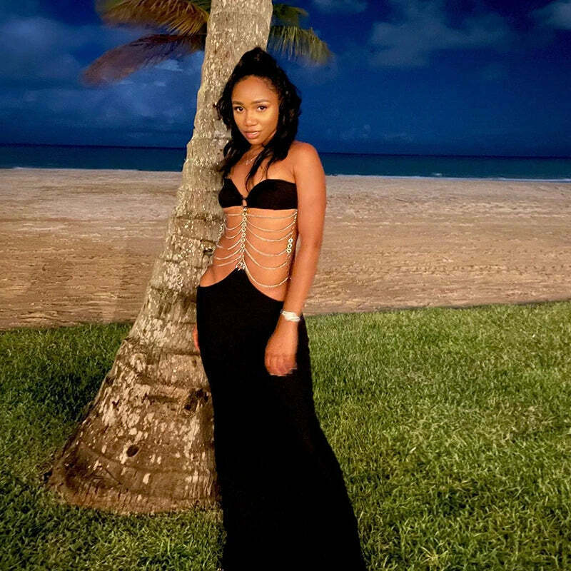 Taelyn Chain Maxi Dress - Y2K Summer, 90s Grunge, Retro Style, Y2K Party & Club Outfits