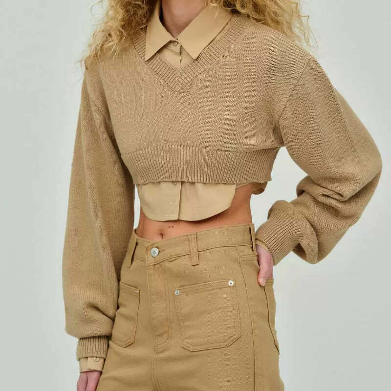 Taliah Crop Sweater - Y2K Summer Grunge, 90s Retro, Pastel Goth, Y2K Party & Club Out