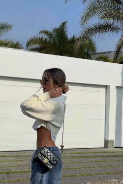 Taliah Crop Sweater - Y2K Summer Grunge, 90s Retro, Pastel Goth, Y2K Party & Club Out