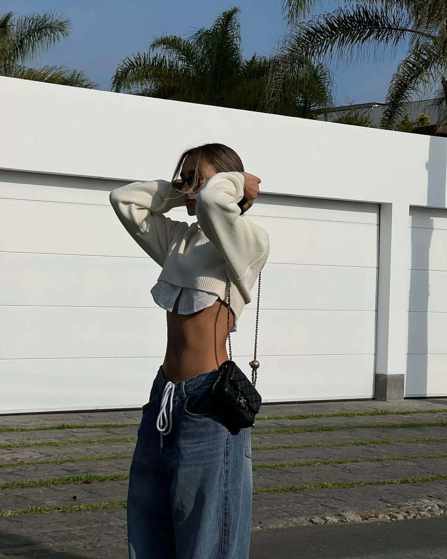 Taliah Crop Sweater - Y2K Summer Grunge, 90s Retro, Pastel Goth, Y2K Party & Club Out