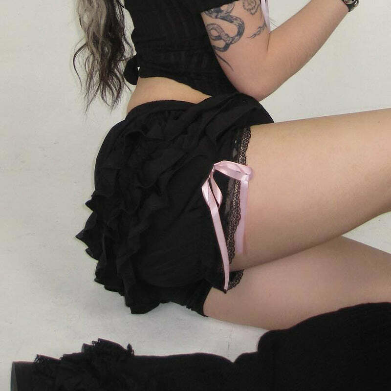 Tania Ruffle Mini Short Skirt - Y2K Summer, 90s Grunge, Retro, Pastel Goth, Y2K Party