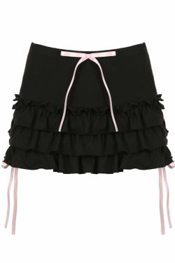 Tania Ruffle Mini Short Skirt - Y2K Summer, 90s Grunge, Retro, Pastel Goth, Y2K Party