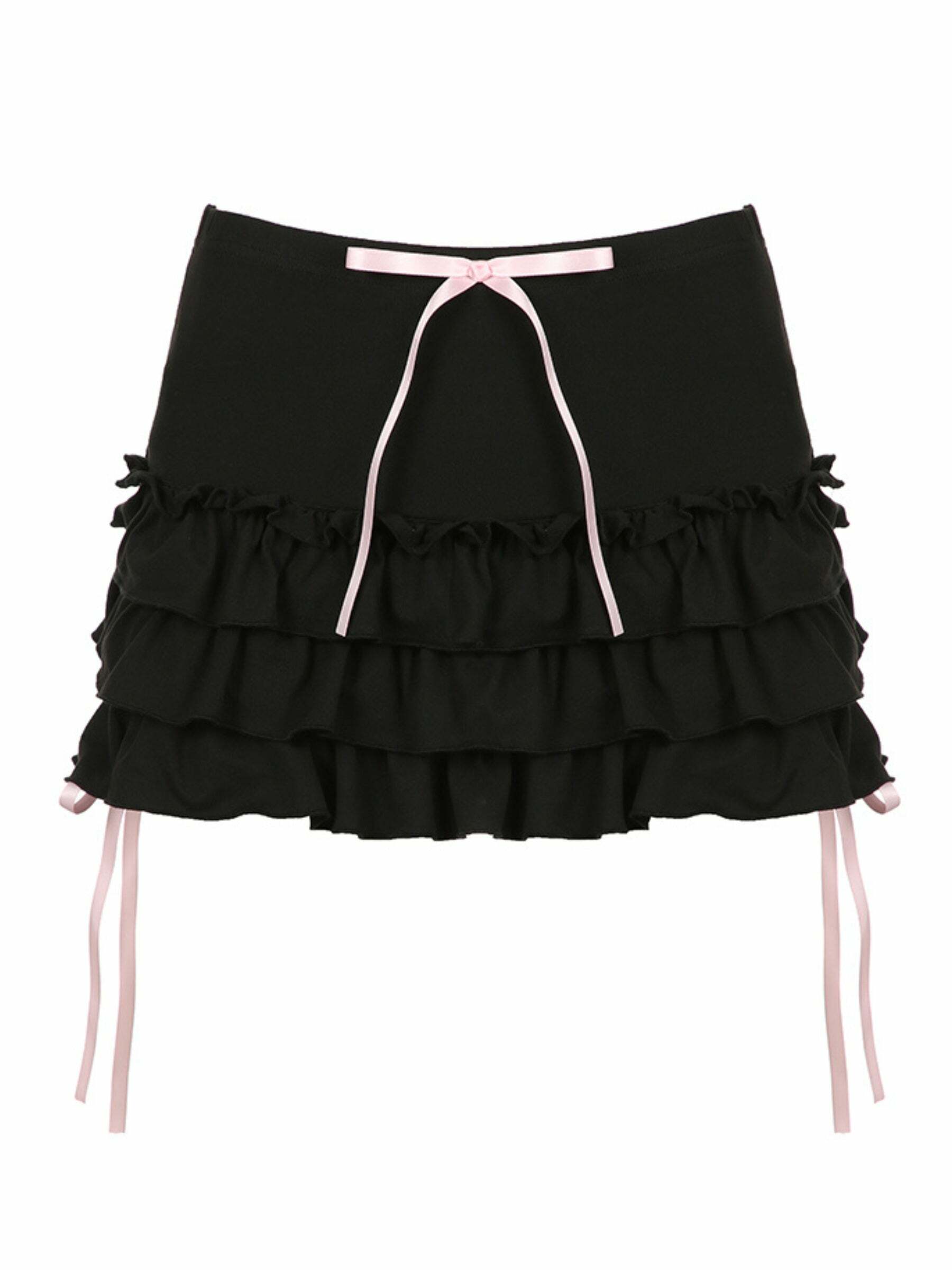 Tania Ruffle Mini Short Skirt - Y2K Summer, 90s Grunge, Retro, Pastel Goth, Y2K Party