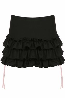 Tania Ruffle Mini Short Skirt - Y2K Summer, 90s Grunge, Retro, Pastel Goth, Y2K Party