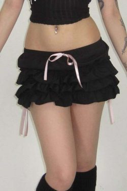 Tania Ruffle Mini Short Skirt - Y2K Summer, 90s Grunge, Retro, Pastel Goth, Y2K Party