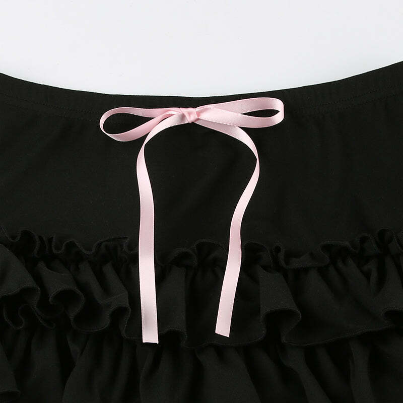 Tania Ruffle Mini Short Skirt - Y2K Summer, 90s Grunge, Retro, Pastel Goth, Y2K Party