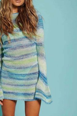 Theia Backless Knitted Dress - Y2K Summer Grunge Outfit, 90s Fashion, Retro Style