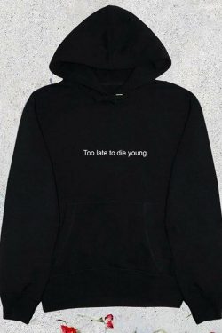 Too Late To Die Young Hoodie - Y2K Summer Grunge, 90s Retro, Gothic Y2K, Pastel Goth Fashion