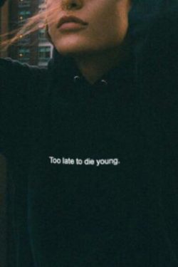 Too Late To Die Young Hoodie - Y2K Summer Grunge, 90s Retro, Gothic Y2K, Pastel Goth Fashion