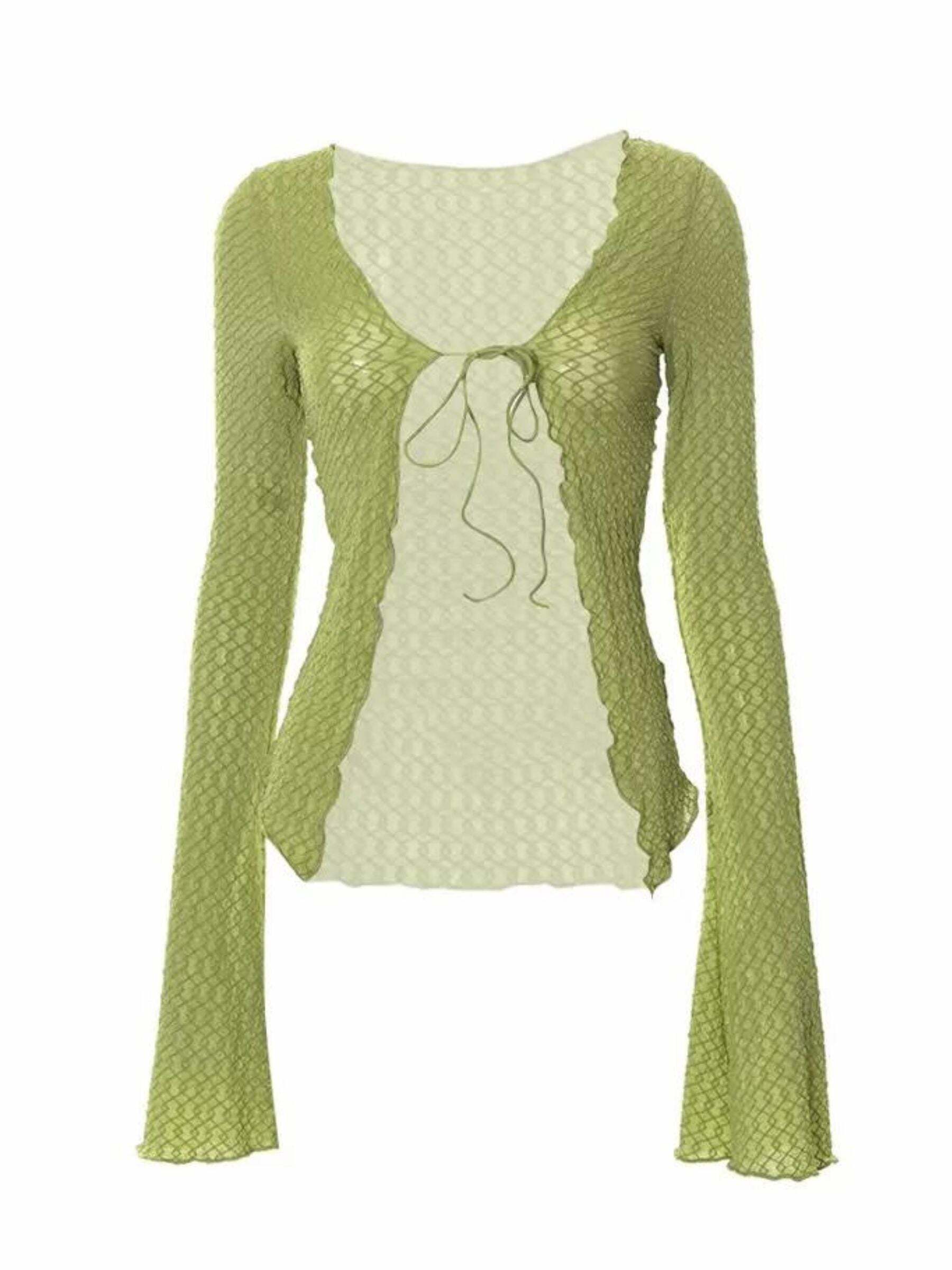Trisha Cardigan Top - Y2K Summer Grunge, 90s Retro, Pastel Goth, Y2K Party & Club Outfits