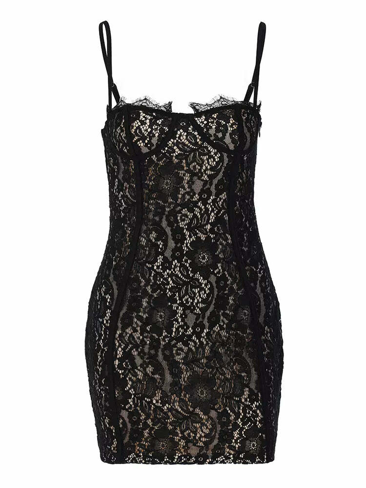 Twila Lace Mini Dress - Y2K Summer Outfit, 90s Fashion, Grunge, Retro Style, Y2K Party Look