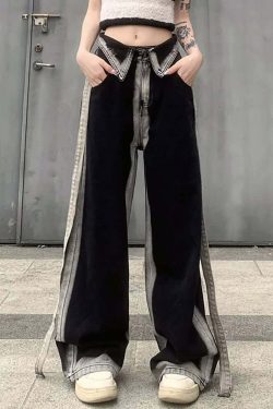 Unique Gothic Punk Y2K Baggy Jeans - Retro 90s Grunge Fashion, Perfect for Y2K Summer Outfits