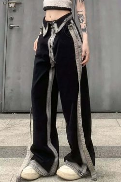 Unique Gothic Punk Y2K Baggy Jeans - Retro 90s Grunge Fashion, Perfect for Y2K Summer Outfits