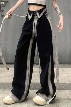 Unique Gothic Punk Y2K Baggy Jeans - Retro 90s Grunge Fashion, Perfect for Y2K Summer Outfits