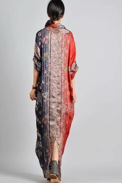 Unique Red Print Silk Blend Maxi Dress - Y2K Summer, 90s Fashion, Grunge, Retro Style
