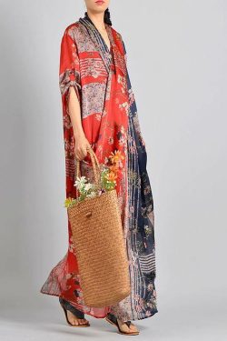 Unique Red Print Silk Blend Maxi Dress - Y2K Summer, 90s Fashion, Grunge, Retro Style