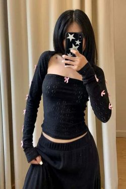 Vella Long Sleeve Top Set - Y2K Summer, 90s Grunge, Retro, Pastel Goth, Y2K Party Outfits