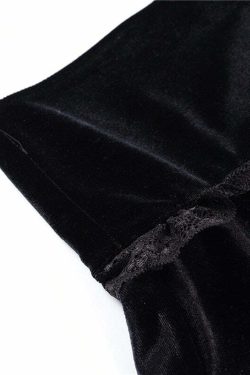 Velvet Cross Gothic Black Lace Skirt - Y2K Grunge, 90s Fashion, Retro Summer Outfit