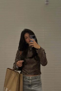 Vibha Leather Vintage Jacket - Y2K Grunge, 90s Fashion, Retro Style, Y2K Party & Club Outfits