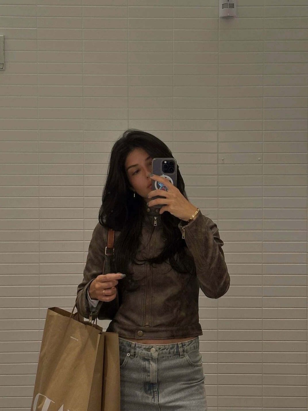 Vibha Leather Vintage Jacket - Y2K Grunge, 90s Fashion, Retro Style, Y2K Party & Club Outfits