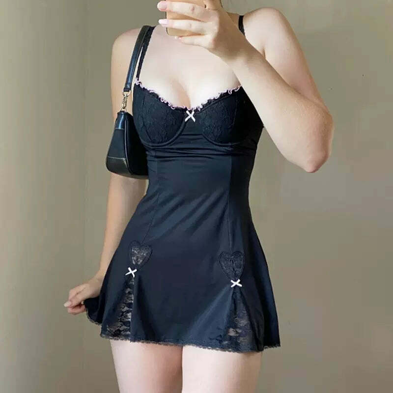 Vida Mini Dress with Bow Detail - Y2K Summer Outfit, 90s Fashion, Grunge, Retro Style