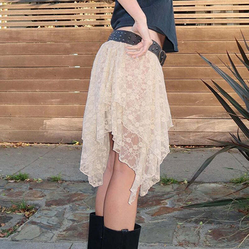 Vienna Lace Mini Skirt - Y2K Summer Grunge, 90s Retro, Pastel Goth, Y2K Party & Club Out
