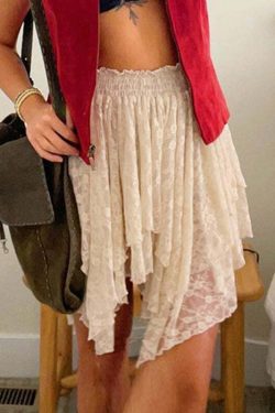 Vienna Lace Mini Skirt - Y2K Summer Grunge, 90s Retro, Pastel Goth, Y2K Party & Club Out