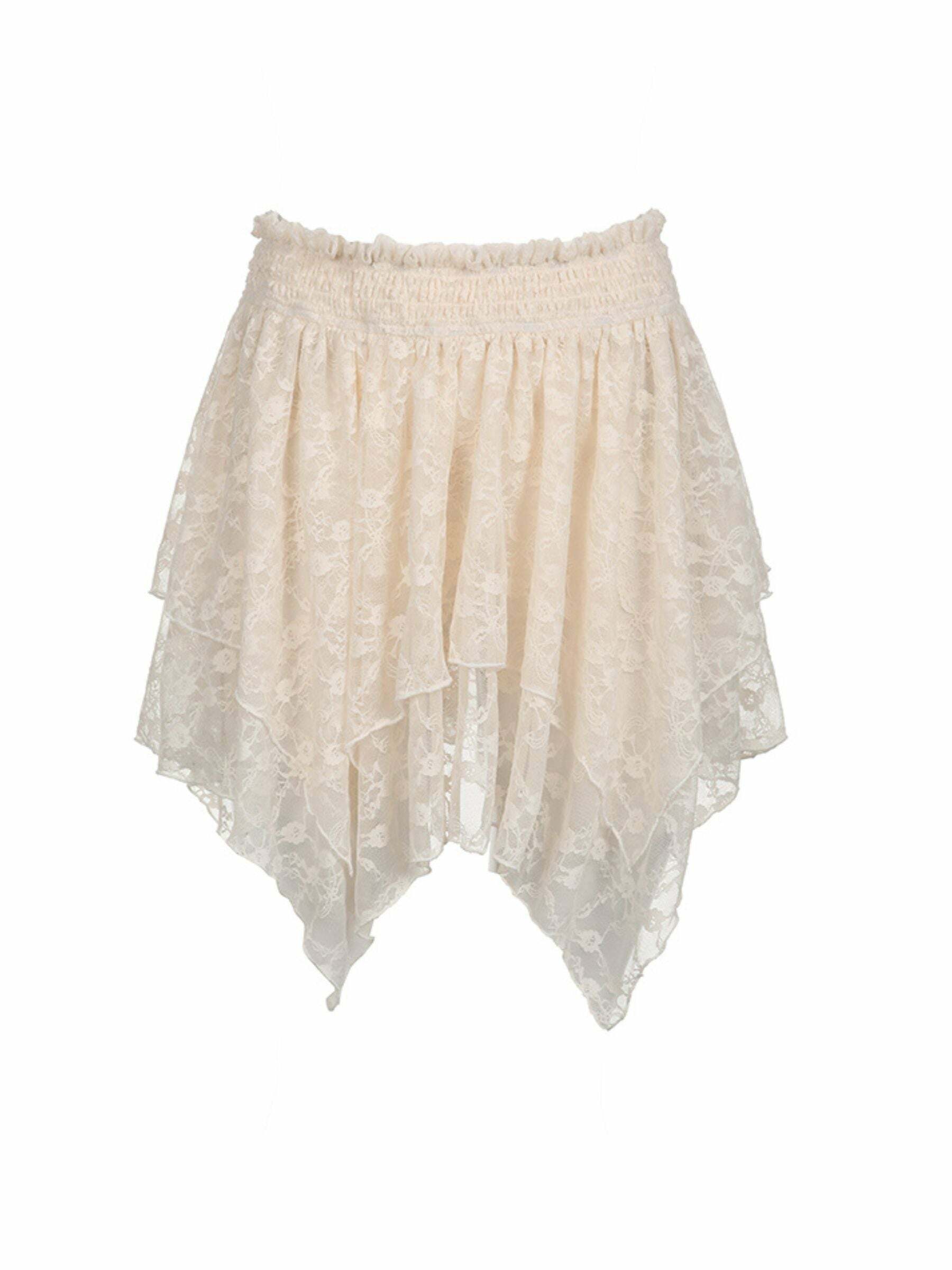 Vienna Lace Mini Skirt - Y2K Summer Grunge, 90s Retro, Pastel Goth, Y2K Party & Club Out