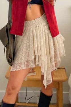 Vienna Lace Mini Skirt - Y2K Summer Grunge, 90s Retro, Pastel Goth, Y2K Party & Club Out
