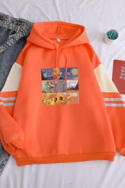 Vincent Van Gogh Y2K Grunge Hoodie - Retro 90s Fashion, Summer Outfits, and Pastel Goth Style