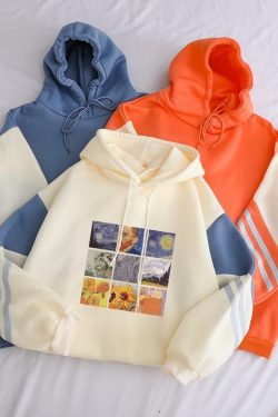 Vincent Van Gogh Y2K Grunge Hoodie - Retro 90s Fashion, Summer Outfits, and Pastel Goth Style