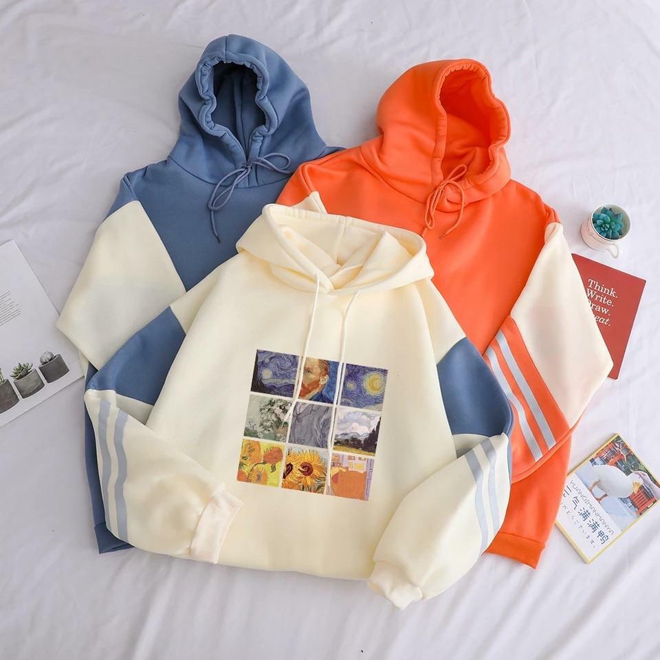 Vincent Van Gogh Y2K Grunge Hoodie - Retro 90s Fashion, Summer Outfits, and Pastel Goth Style