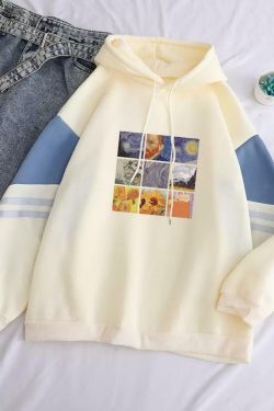 Vincent Van Gogh Y2K Grunge Hoodie - Retro 90s Fashion, Summer Outfits, and Pastel Goth Style