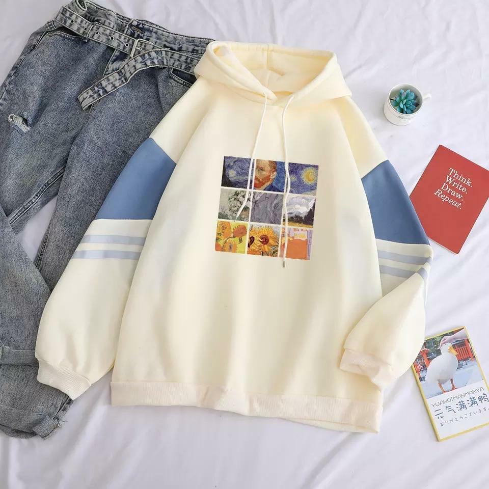 Vincent Van Gogh Y2K Grunge Hoodie - Retro 90s Fashion, Summer Outfits, and Pastel Goth Style