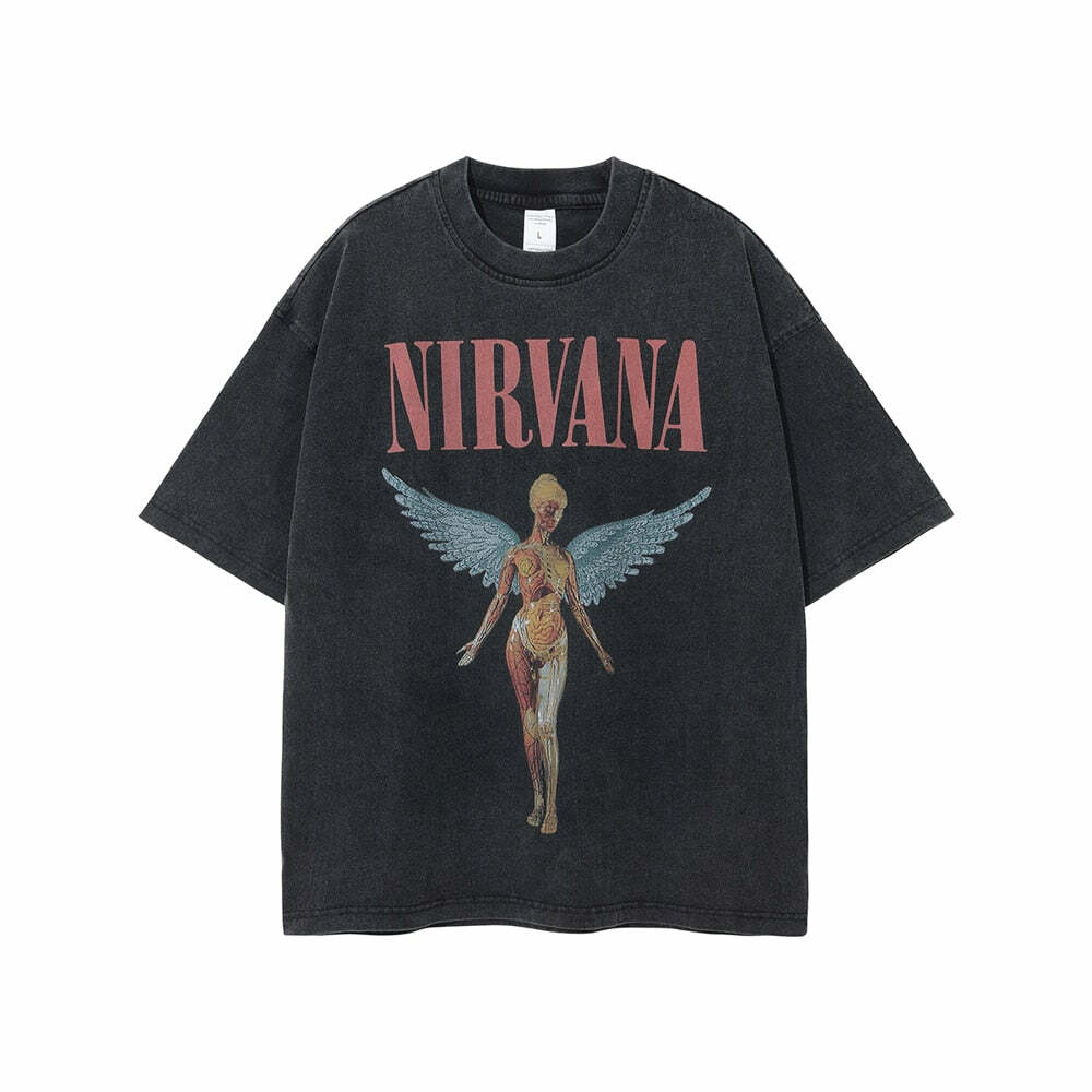 Vintage 90s Grunge Oversize Tee - Y2K Summer Outfit, Retro Style, Y2K Club & Party Fashion