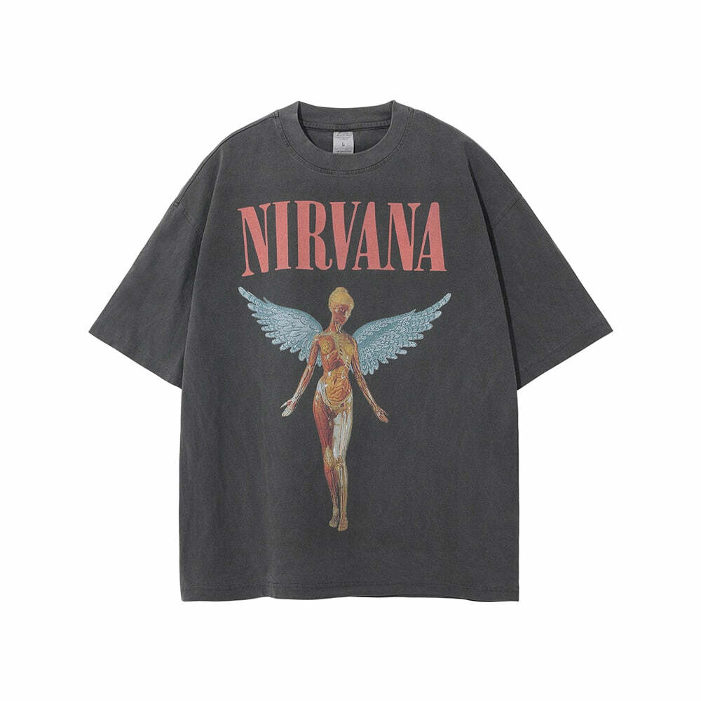Vintage 90s Grunge Oversize Tee - Y2K Summer Outfit, Retro Style, Y2K Club & Party Fashion