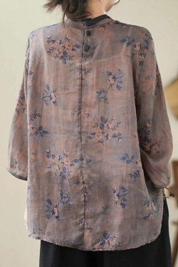 Vintage Dark Purple Embroidered Linen Top - Y2K Summer, 90s Grunge, Retro Goth Fashion