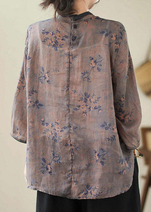 Vintage Dark Purple Embroidered Linen Top - Y2K Summer, 90s Grunge, Retro Goth Fashion